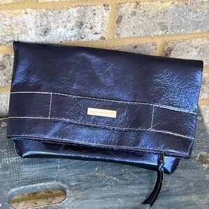 Women’s Royal Blue Metallic Leather Clutch